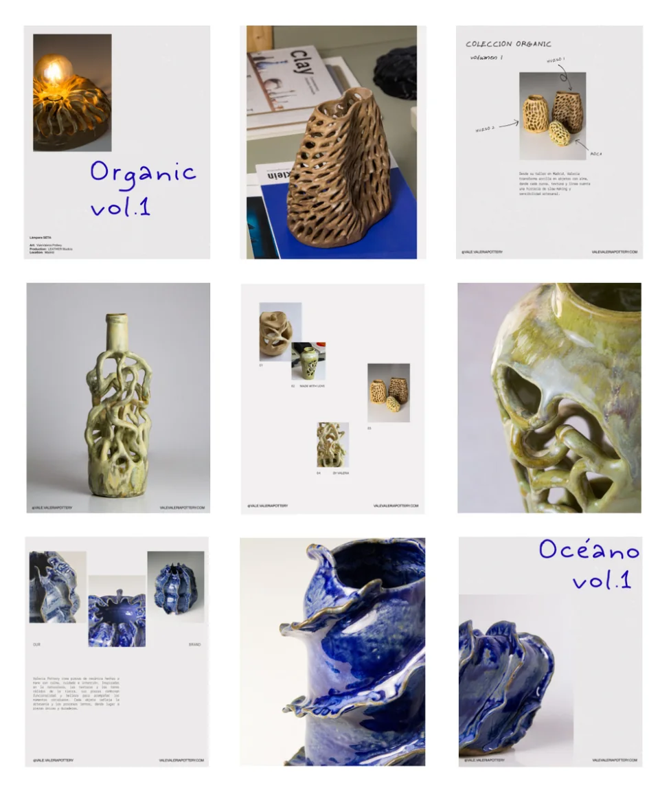 Feed de Instagram de Valeria Pottery ordenado por colecciones